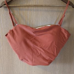 Geode Swimwear burnt orange/rust bathing suit top, size medium